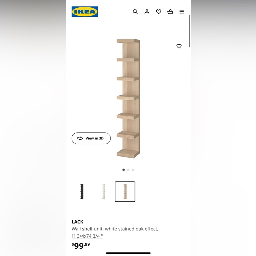 IKEA LACK Shelf White Stained Oak